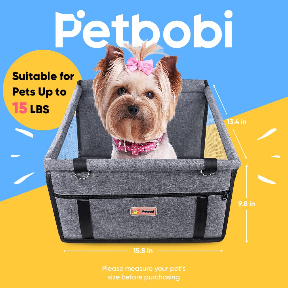 Petbobi Dog Car Booster Seat – Portable Grey