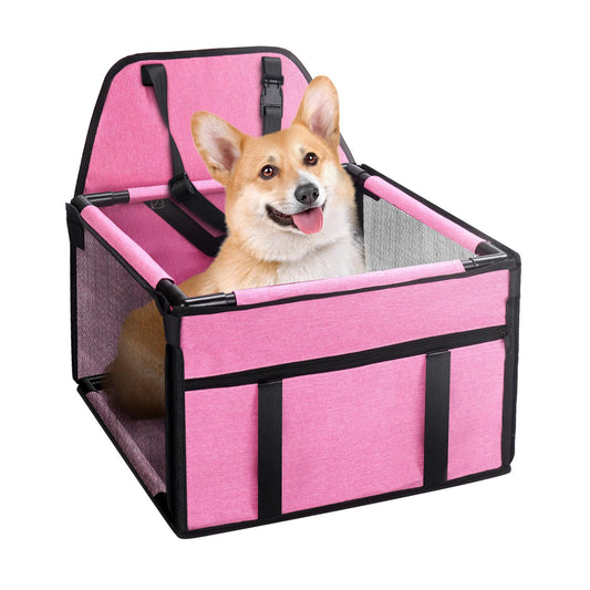 GENORTH Small Dog Car Booster Seat with Leash